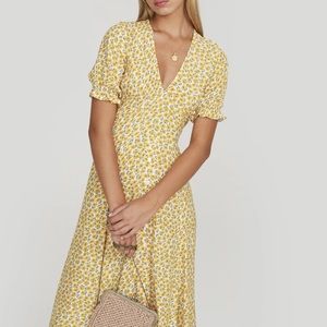 Faithful the Brand Yellow Midi Dress
